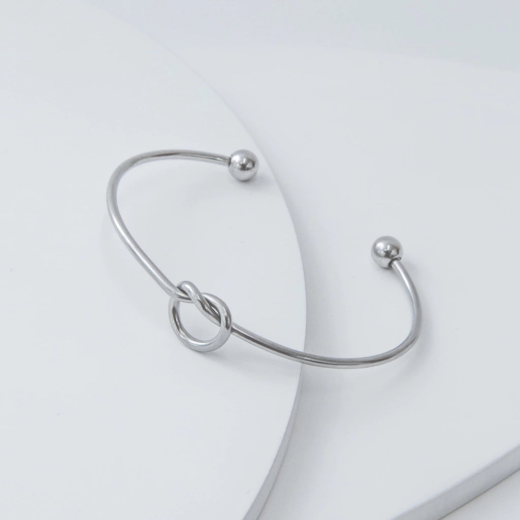 Bracelete Nó Regulável Em Aço Inoxidável