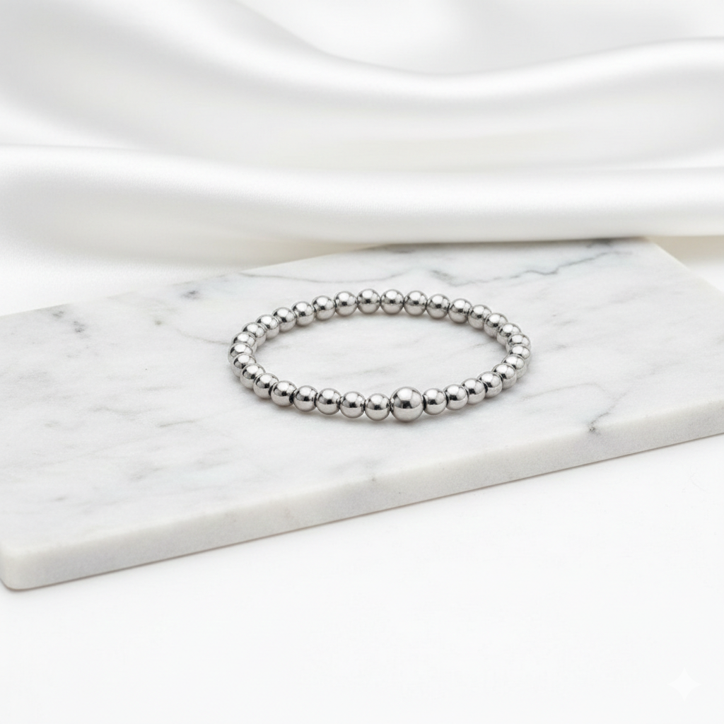 Pulseira bolinha Em Aço Inoxidável