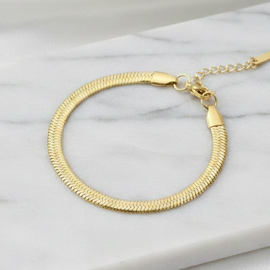 Pulseira fita dourada Em Aço Inoxidável