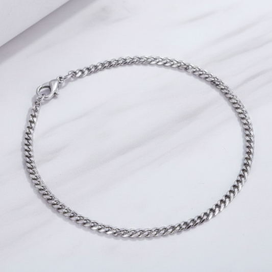 Pulseira Cubana Em Aço Inoxidável