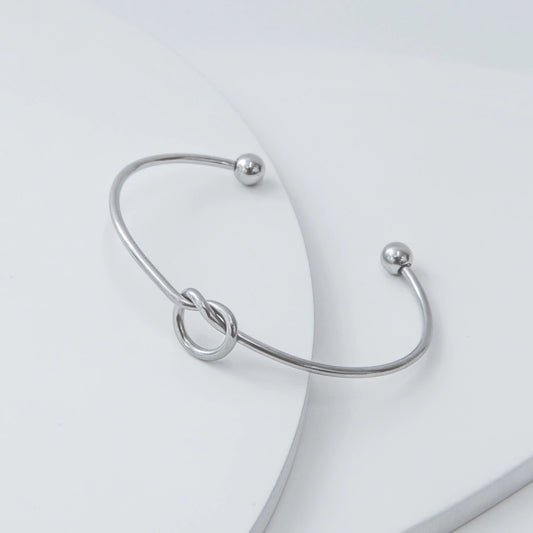 Bracelete Nó Regulável Em Aço Inoxidável