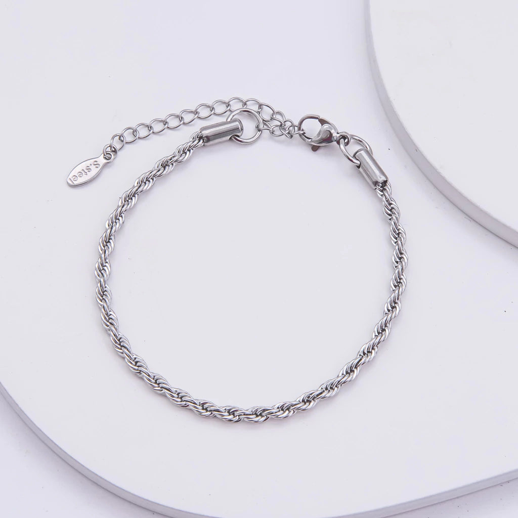 Pulseira Cordão Baiano Em Aço Inoxidável