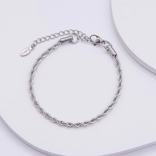 Pulseira Cordão Baiano Em Aço Inoxidável