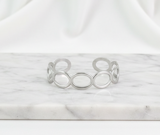 Bracelete  Circulo Regulável Em Aço Inoxidável